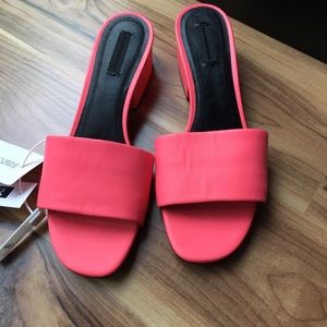 Alexander wang Lou slide sandals coral